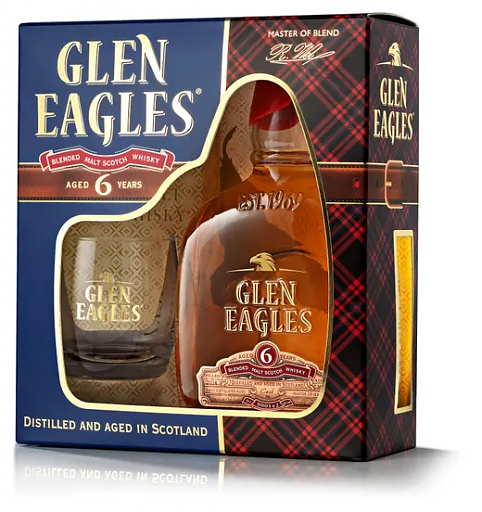 Виски \"Glen Eagles\" Blended Malt Scotch Whisky, with 2 glass,  0.7 л: Фото 1
