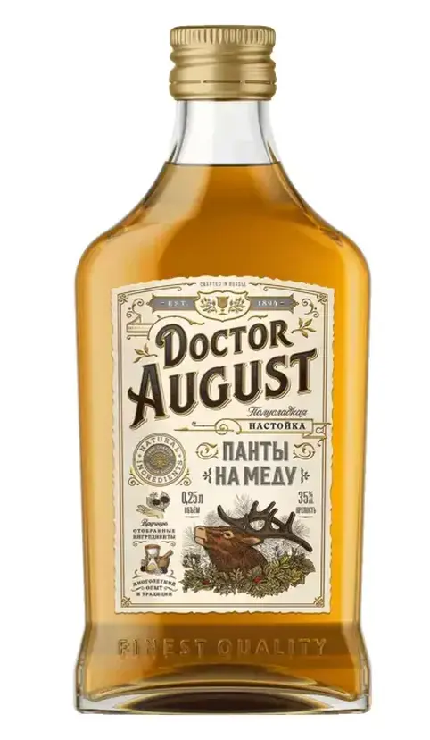 Настойка полусладкая "Doctor August" Панты на меду 0.25 л: Фото 1
