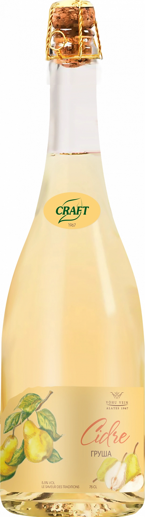 Сидр "Craft" Груша, игристый полусухой 0.75 л: Фото 1