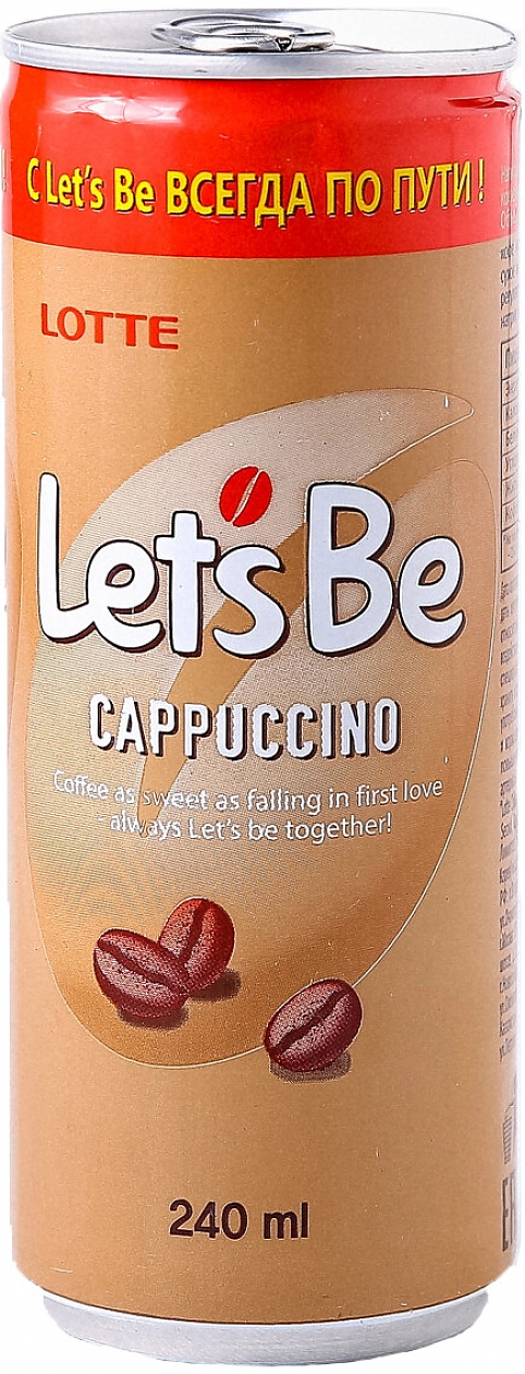 Напиток Lotte, "Let's Be Cappuccino" Coffe Drink, in can,  240 мл: Фото 1