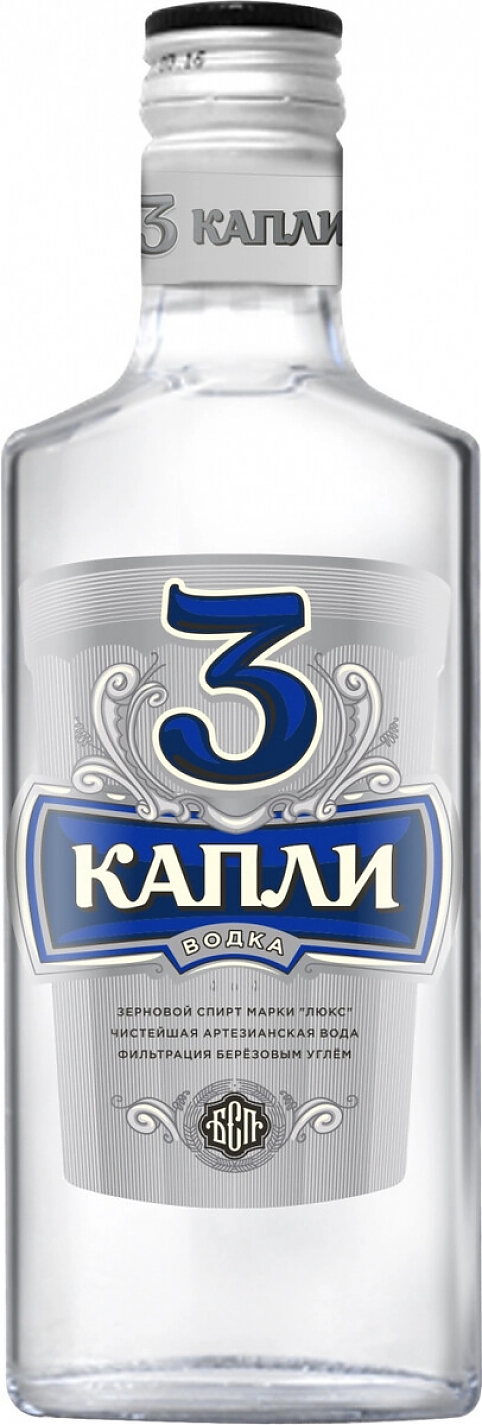 Водка "3 Капли",  250 мл: Фото 1