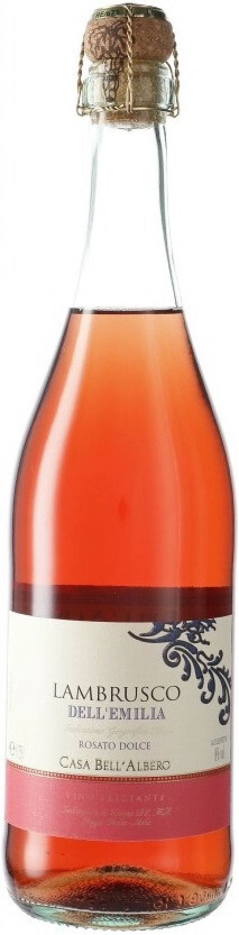 Игристое вино "Casa Bell'Albero" Lambrusco dell'Emilia IGT Rosato Dolce: Фото 1