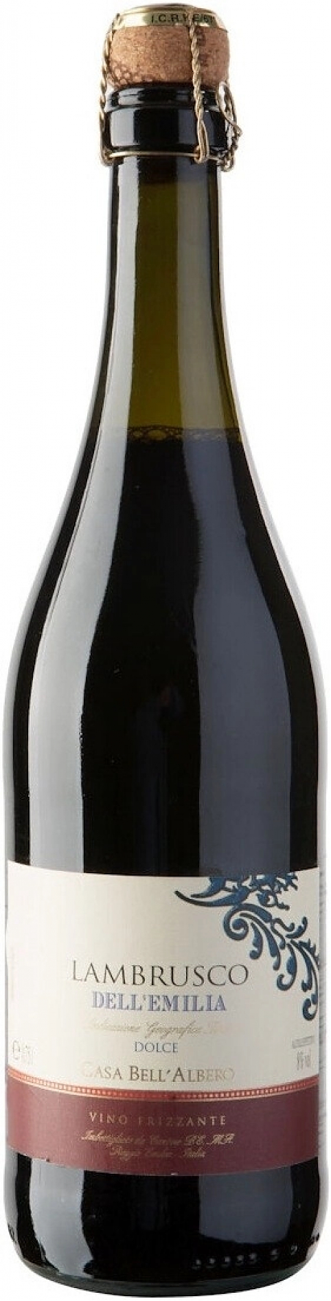 Игристое вино "Casa Bell'Albero" Lambrusco dell'Emilia IGT Rosso Dolce: Фото 1