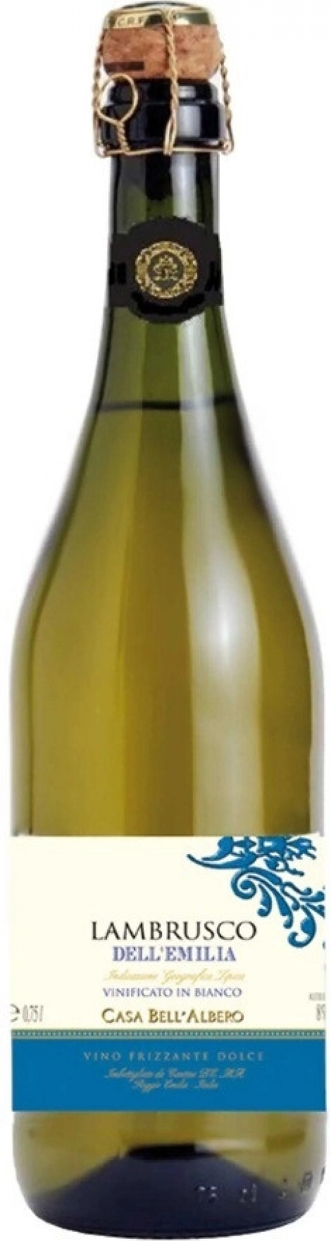 Игристое вино "Casa Bell'Albero" Lambrusco dell'Emilia IGT Bianco Dolce: Фото 1