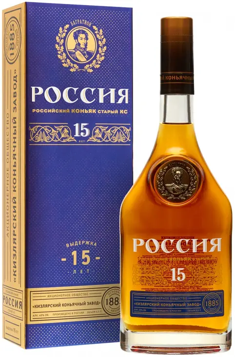 Коньяк "Россия" КС 15-летний, в подарочной коробке,  0.5 л: Фото 1