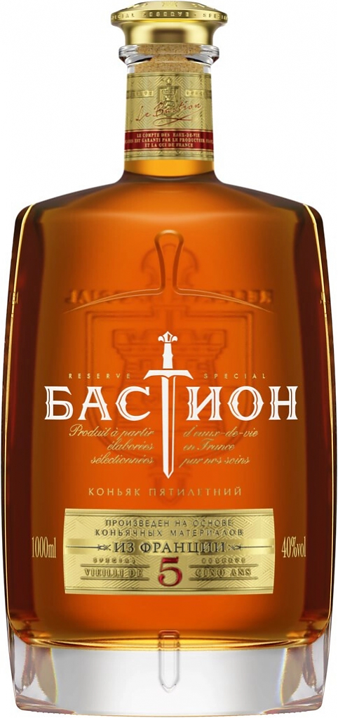 Коньяк "Бастион" 5 лет выдержки,  1 л: Фото 1