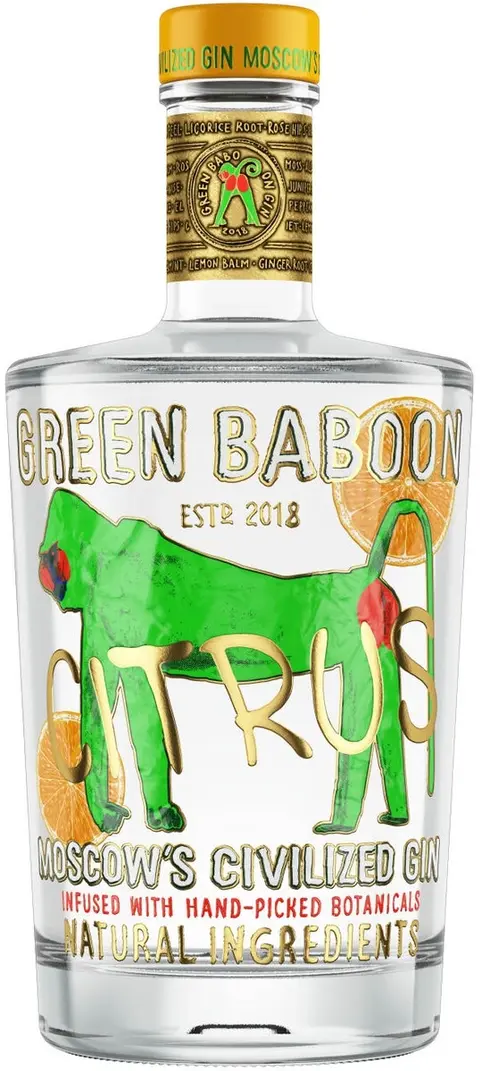 Джин "Green Baboon" Citrus,  0.7 л: Фото 1