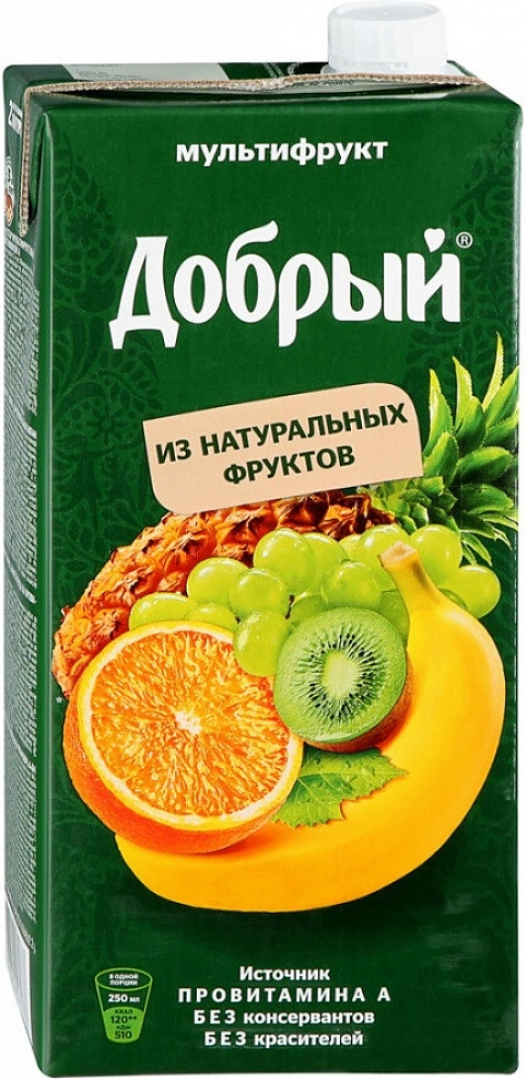 Сок \"Добрый\" Мультифрукт, нектар,  2 л: Фото 1