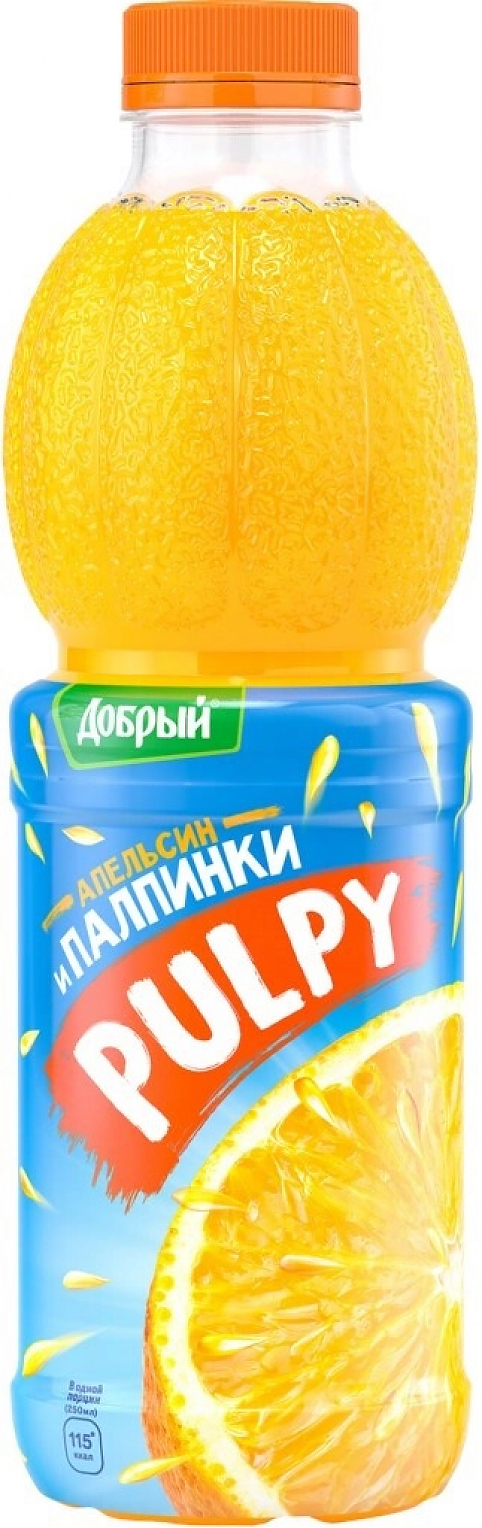 Сок "Добрый Палпи" Апельсин, напиток сокосодержащий с мякотью,  0.9 л: Фото 1