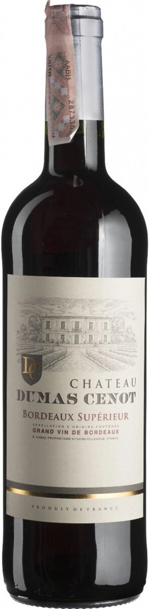 Вино Chateau Dumas Cenot, Bordeaux Superieur AOC: Фото 1