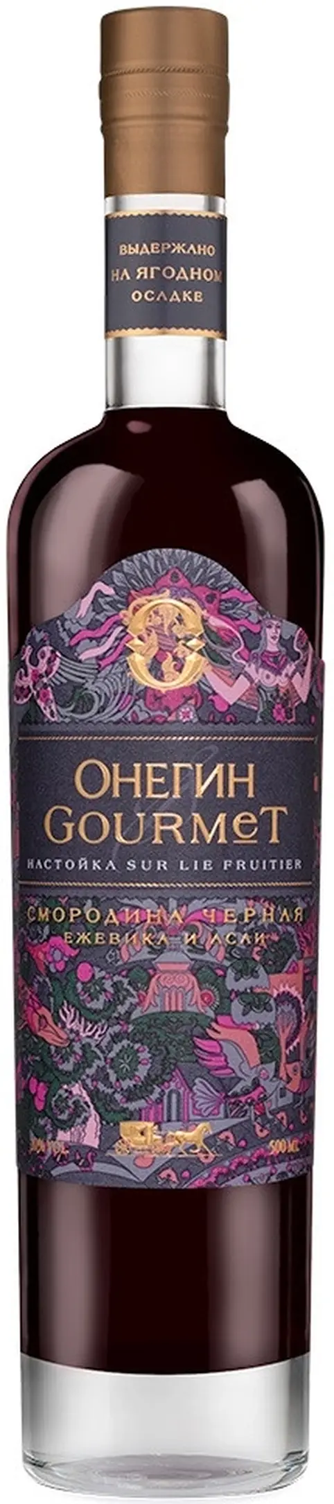 Ликер Онегин, \"Гурмэ\" Черная Смородина, Ежевика и Асаи, настойка сладкая,  0.5 л: Фото 1