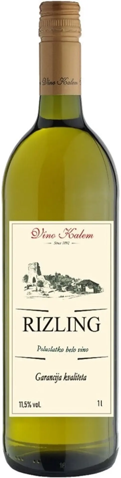 Вино Vino Kalem, Rizling Poluslatko,  1 л: Фото 1