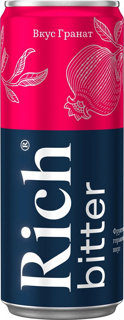Вода "Rich" Bitter Pomegranate, in can,  0.33 л: Фото 1