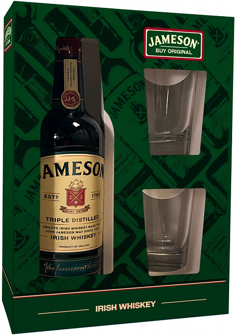 Виски "Jameson", with 2-glass box,  0.7 л: Фото 1