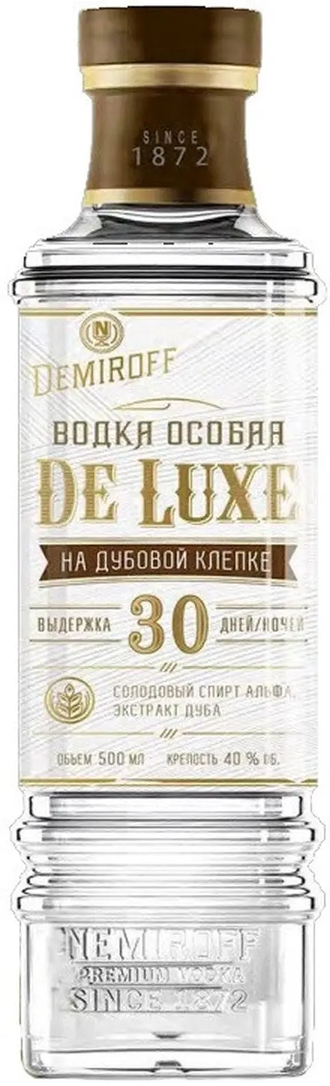 Водка "Demiroff" De Luxe, Vyderzhannaya na Dubovoj Klepke,  0.5 л: Фото 1