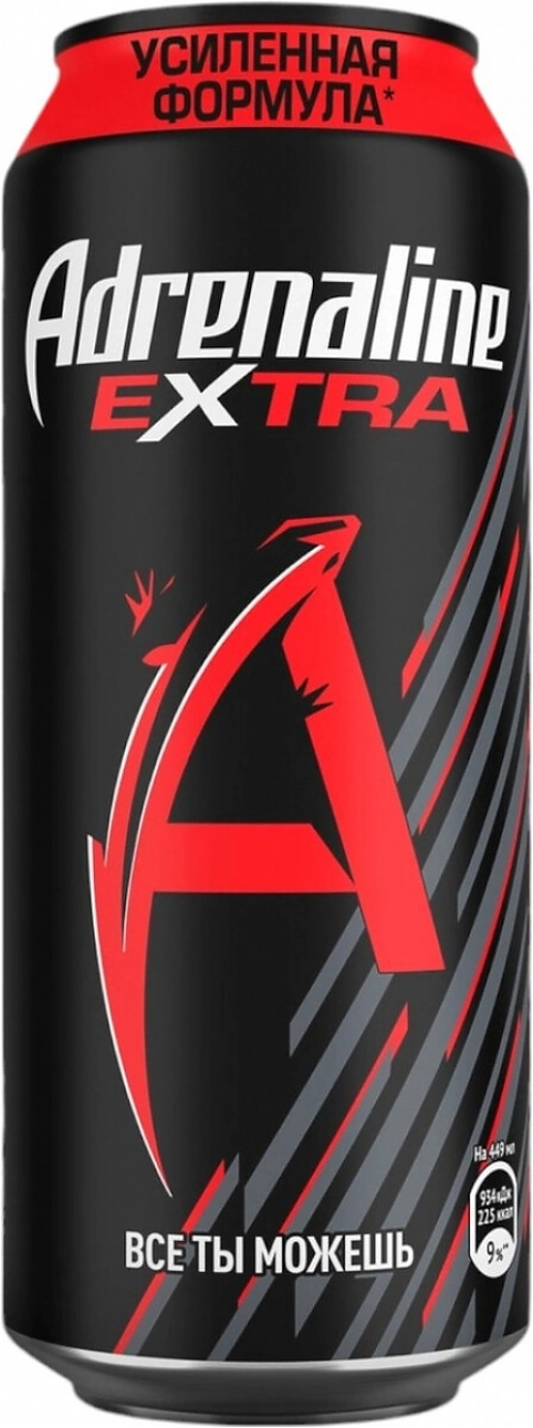 Энергетический напиток "Adrenaline Rush" Extra, Energy Drink, in can,  0.449 л: Фото 1