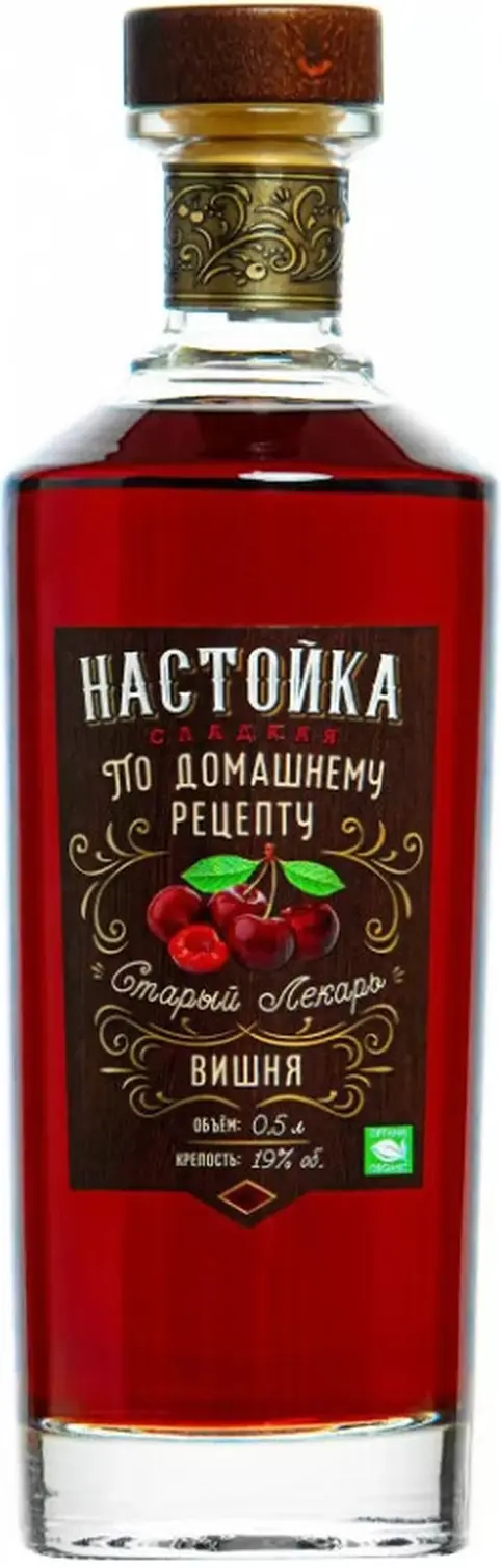 Ликер "Старый Лекарь" Вишня, настойка сладкая,  0.5 л: Фото 1