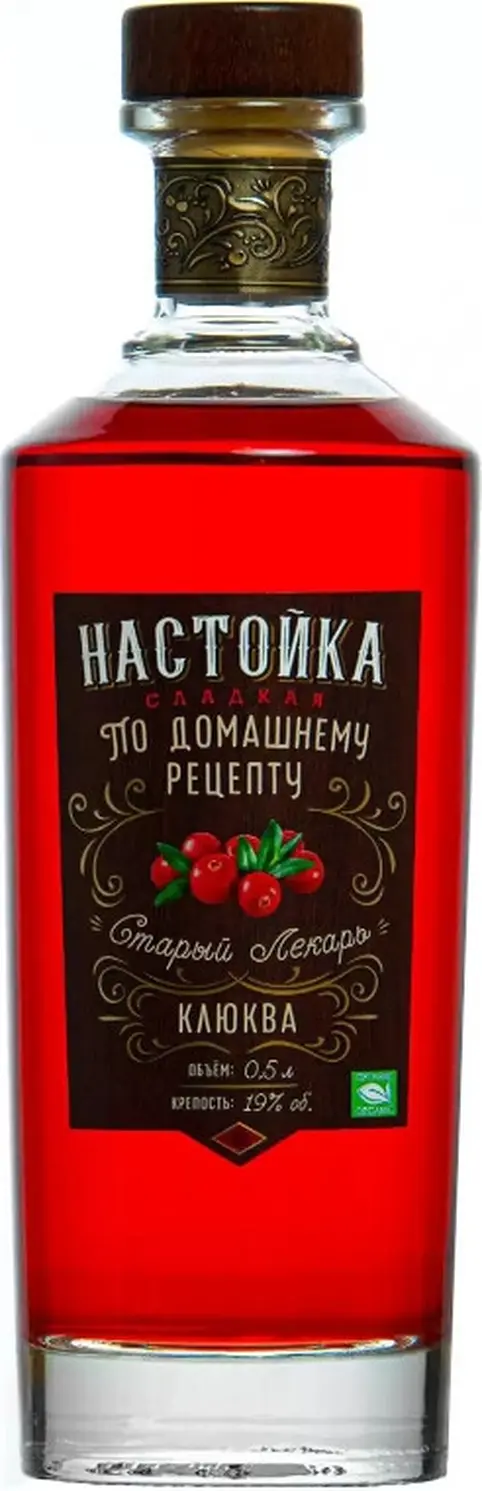 Ликер "Старый Лекарь" Клюква, настойка сладкая,  0.5 л: Фото 1