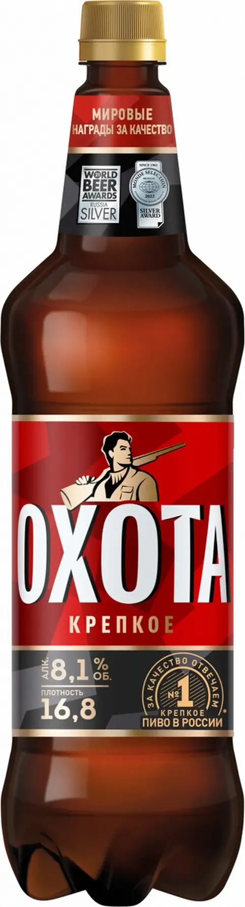 Пиво "Охота" Крепкое, в пластиковой бутылке,  1.2 л: Фото 1