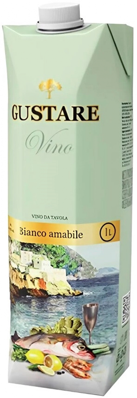 Вино "Gustare" Bianco Amabile, tetra-pak,  1 л: Фото 1