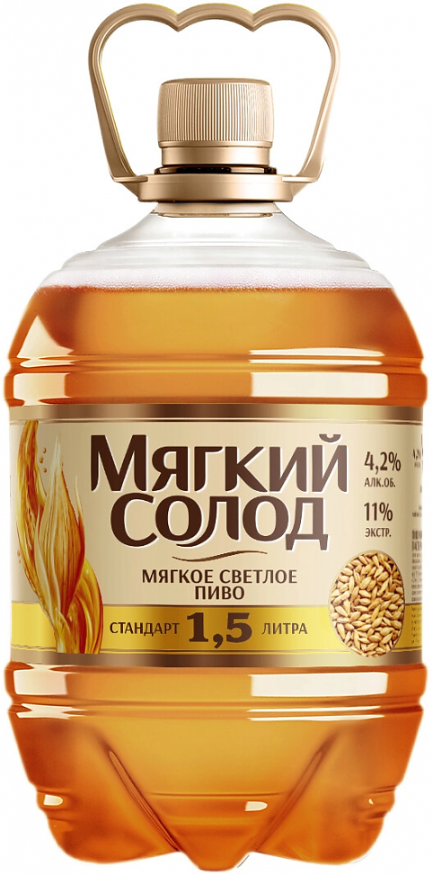 Пиво "Мягкий Солод", в пластиковой бутылке,  1.5 л: Фото 1