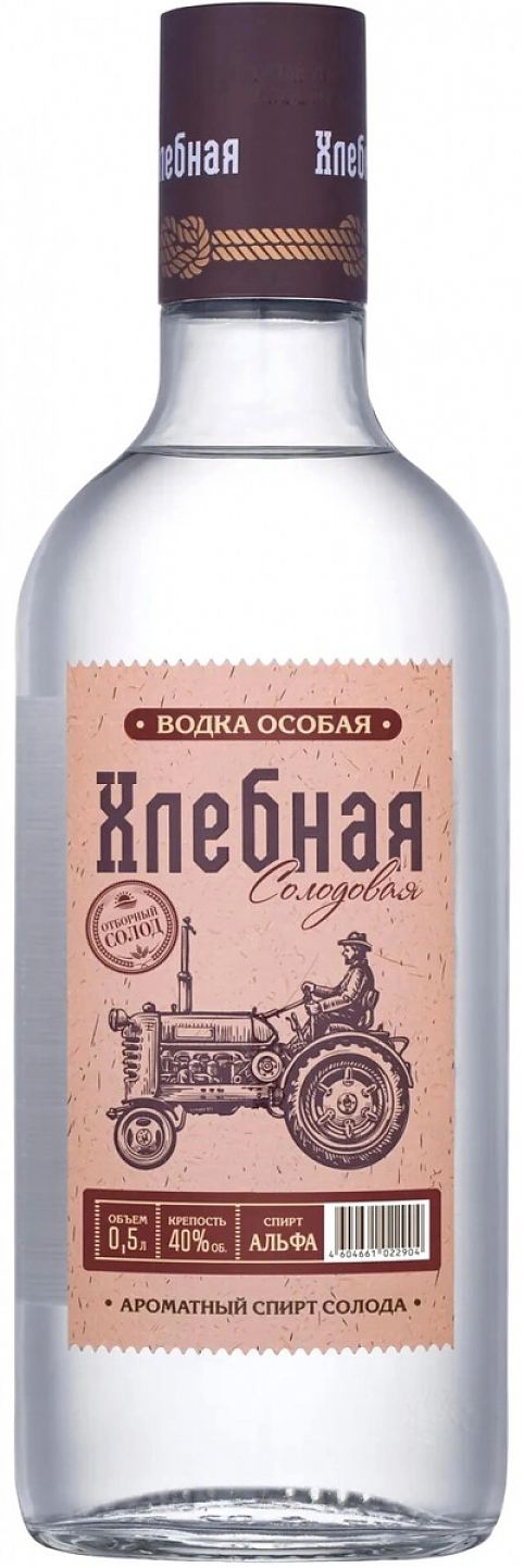 Водка "Хлебная" Солодовая,  0.5 л: Фото 1