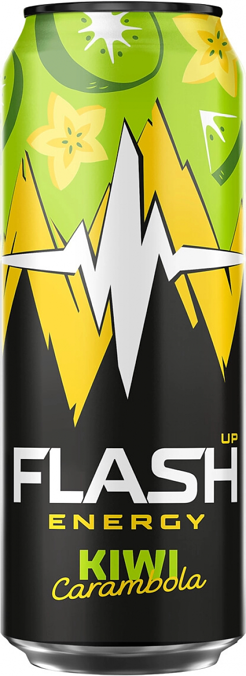Вода "Flash Up" Energy, Kiwi-Carambola, Energy Drink, in can,  0.45 л: Фото 1