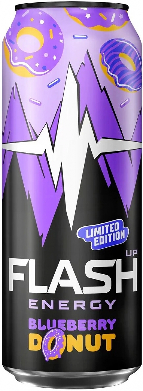 Энергетический напиток "Flash Up" Energy, Blueberry Donut, Energy Drink, in can,  0.45 л: Фото 1