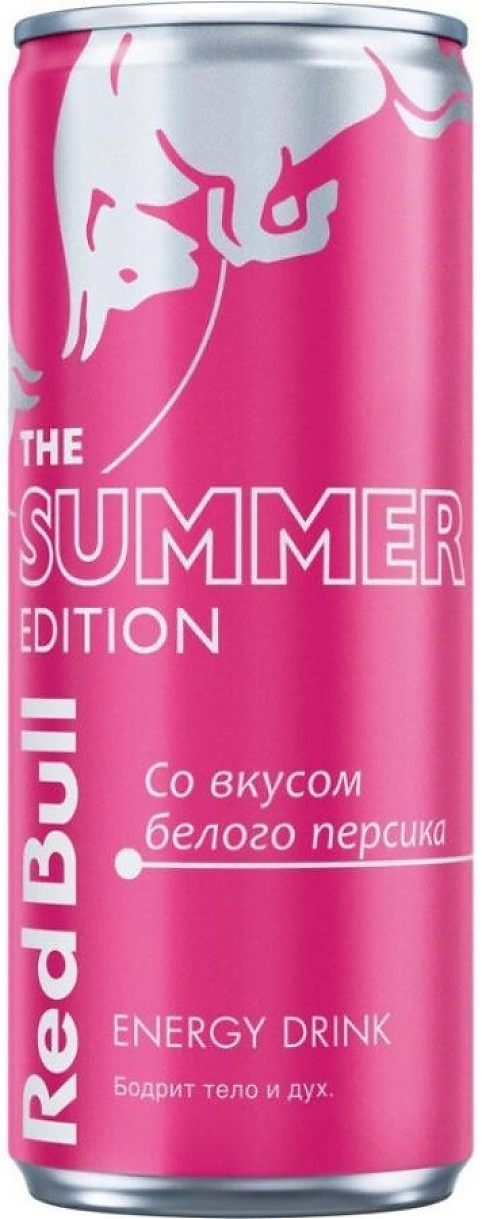 Вода "Red Bull" The Summer Edition White Peach, Energy Drink, in can,  473 мл: Фото 1