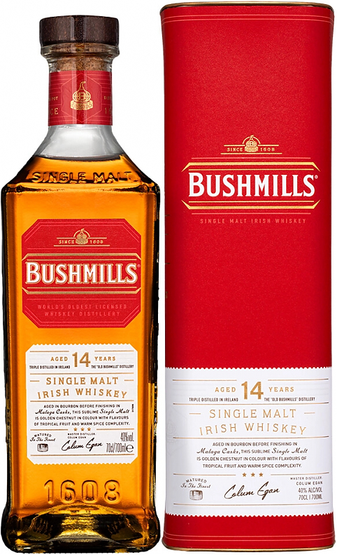 Виски "Bushmills" Single Malt 14 Years Old, in tube,  0.7 л: Фото 1