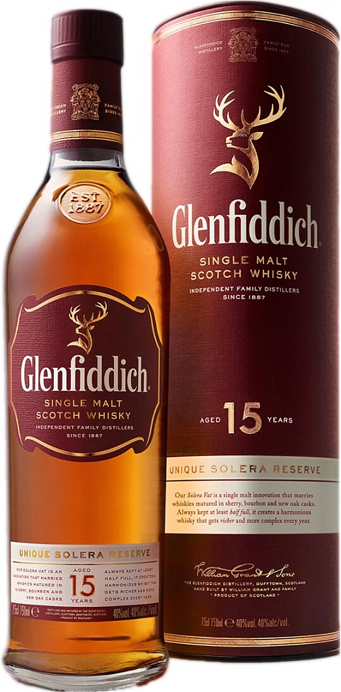 Виски "Glenfiddich" 15 Years Old, in tube,  0.75 л: Фото 1