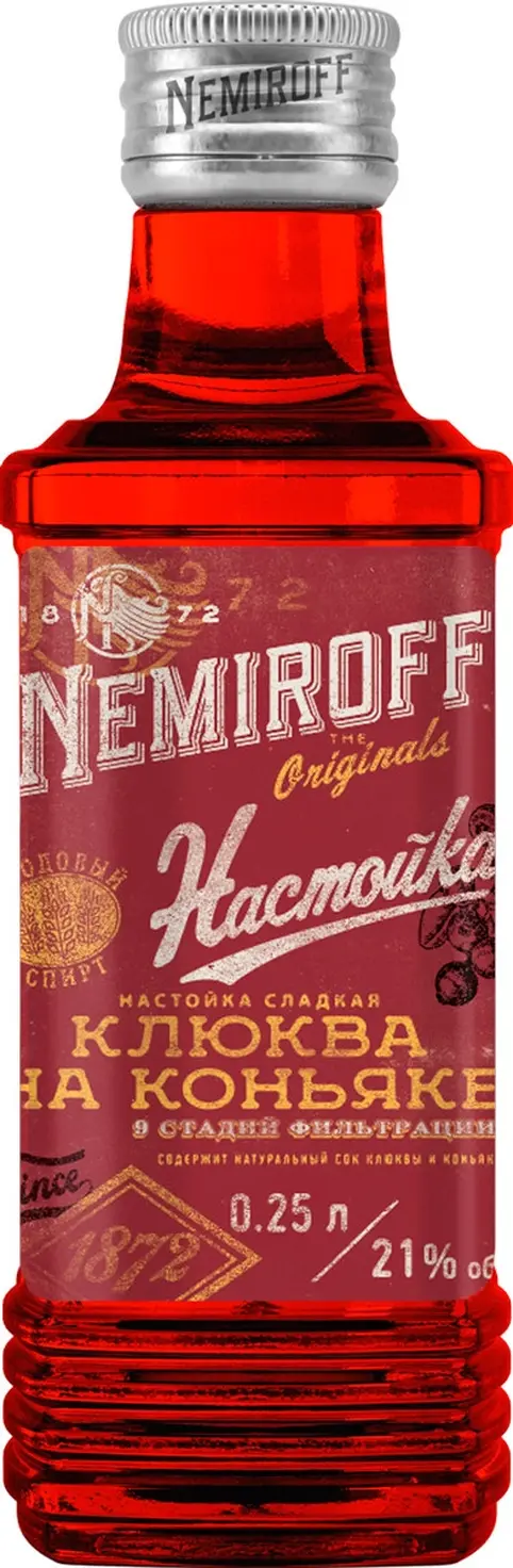 Ликер "Nemiroff" Cranberry with Cognac,  250 мл: Фото 1