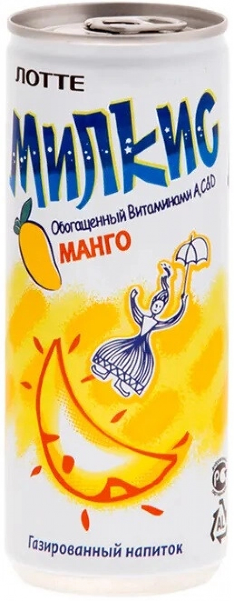 Вода Lotte, "Milkis" Mango, in can,  250 мл: Фото 1