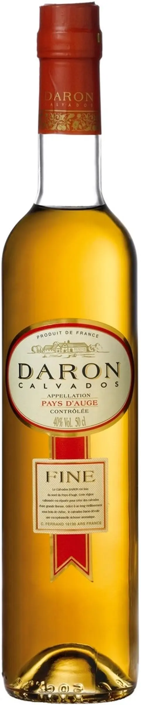 Кальвадос "Daron" Fine, Calvados Pays d'Auge AOC,  0.5 л: Фото 1