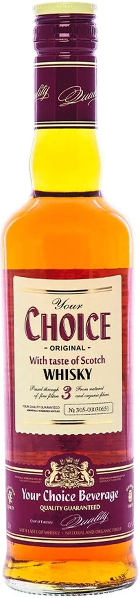 Висковый напиток "Your Choice" 3, With taste of Scotch Whisky,  0.5 л: Фото 1