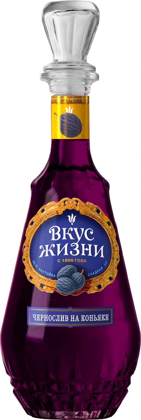 Настойка "Вкус Жизни" Чернослив на коньяке, сладкая 0,5 л. : Фото 1