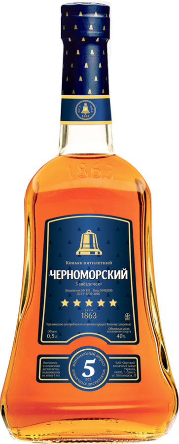 Коньяк "Черноморский" 5 лет 0.5л