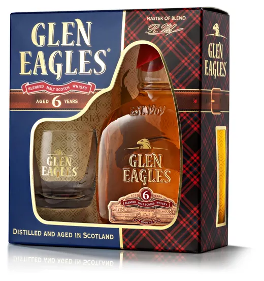 Виски "Glen Eagles" Blended Malt Scotch Whisky, with 2 glass,  0.7 л