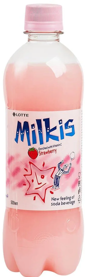 Напиток "Milkis" Strawberry, ПЭТ, 0.5 л