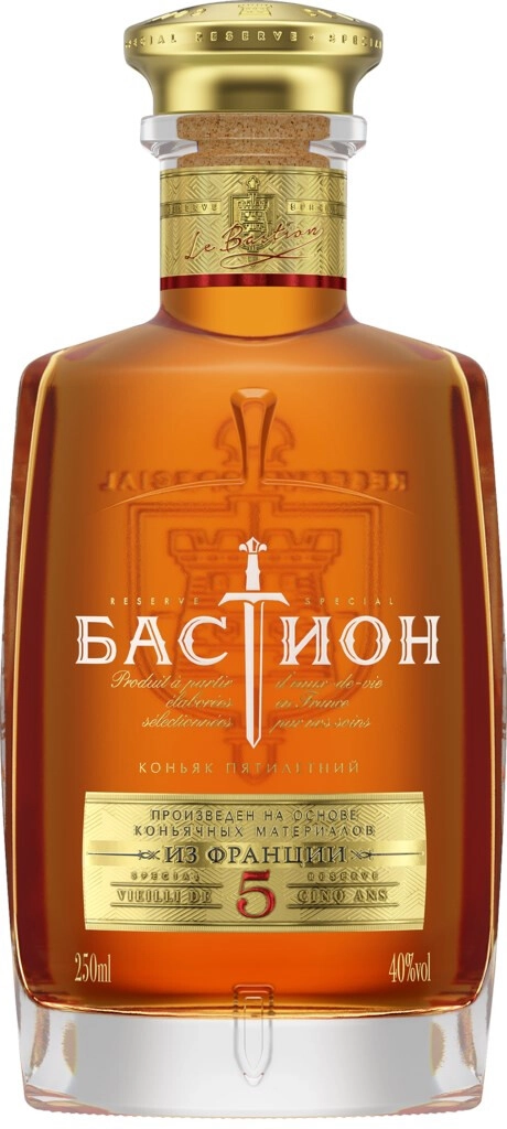 Коньяк "Бастион" 5 лет выдержки,  250 мл