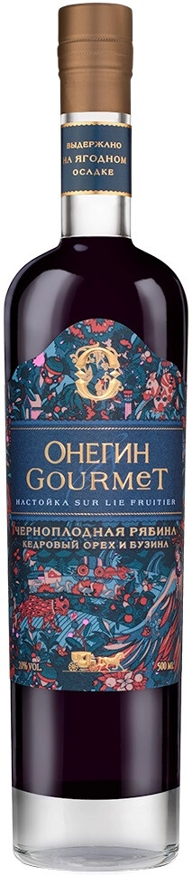 Ликер Онегин, "Гурмэ" Черноплодная Рябина, Кедровый Орех и Бузина, настойка сладкая,  0.5 л