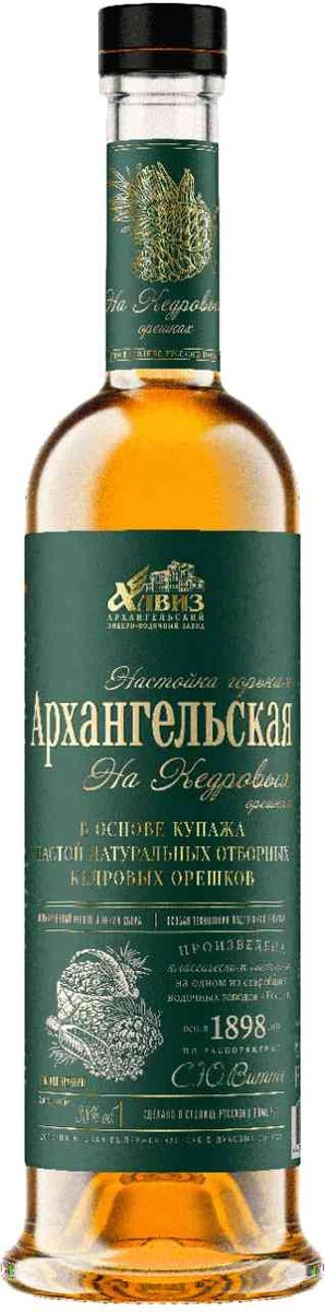 Ликер "Архангельская" на Кедровых Орешках, Настойка горькая,  0.5 л