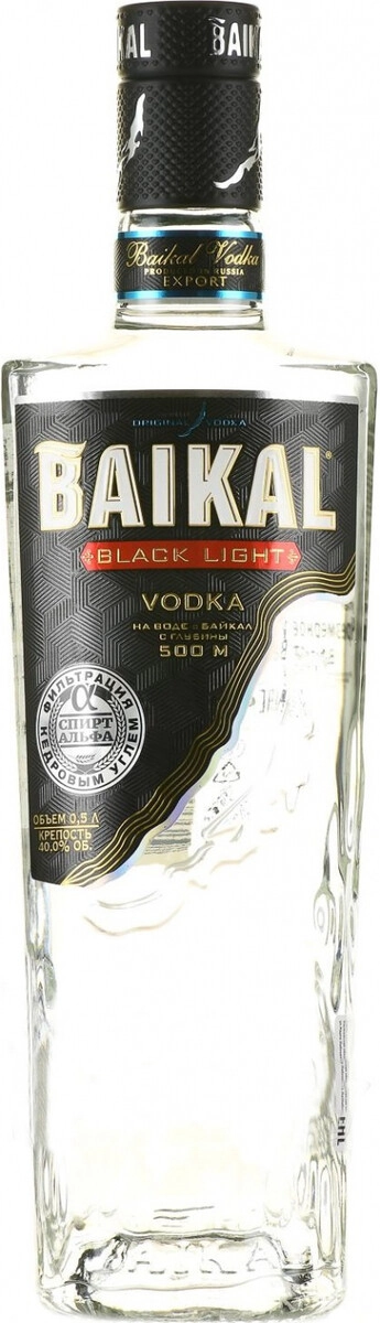 Водка "Байкал" Блэк Лайт,  0.5 л