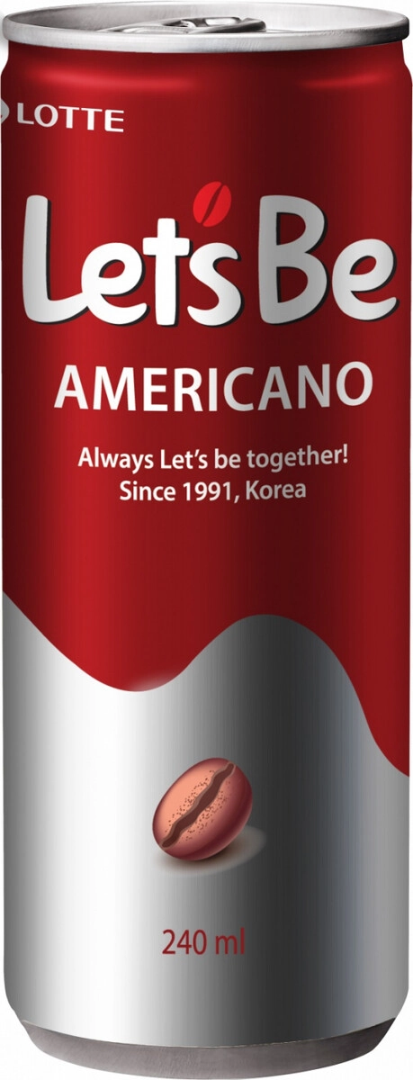 Напиток Lotte, "Let's Be" Americano, Coffe Drink, in can,  240 мл