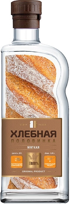 Водка Радамир, "Хлебная Половинка" Мягкая,  0.45 л