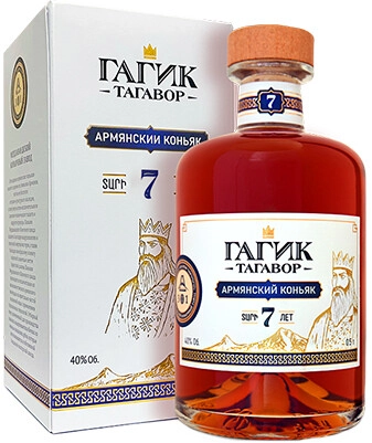 Коньяк "Гагик Тагавор" 7-летний, в подарочной коробке,  0.5 л
