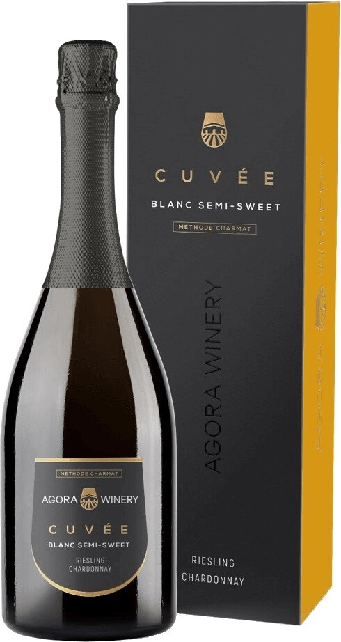 Игристое вино "Agora Cuvee" Riesling Chardonnay, gift box