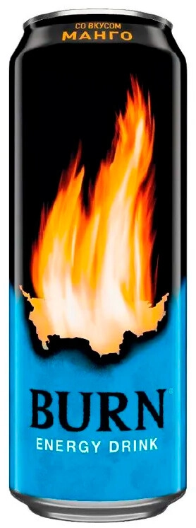 Вода "Burn" Mango Energy Drink, in can,  0.449 л