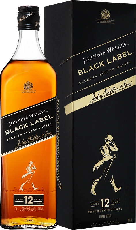 Виски "Black Label", gift box,  1 л