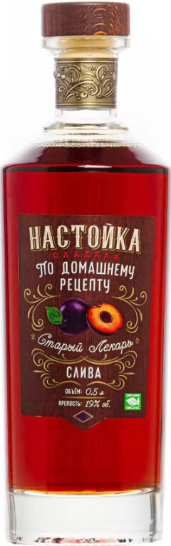 Ликер "Старый Лекарь" Слива, настойка сладкая,  0.5 л